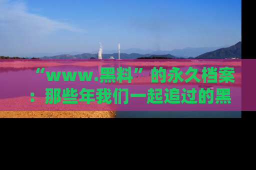 “www.黑料”的永久档案:那些年我们一起追过的黑料真相